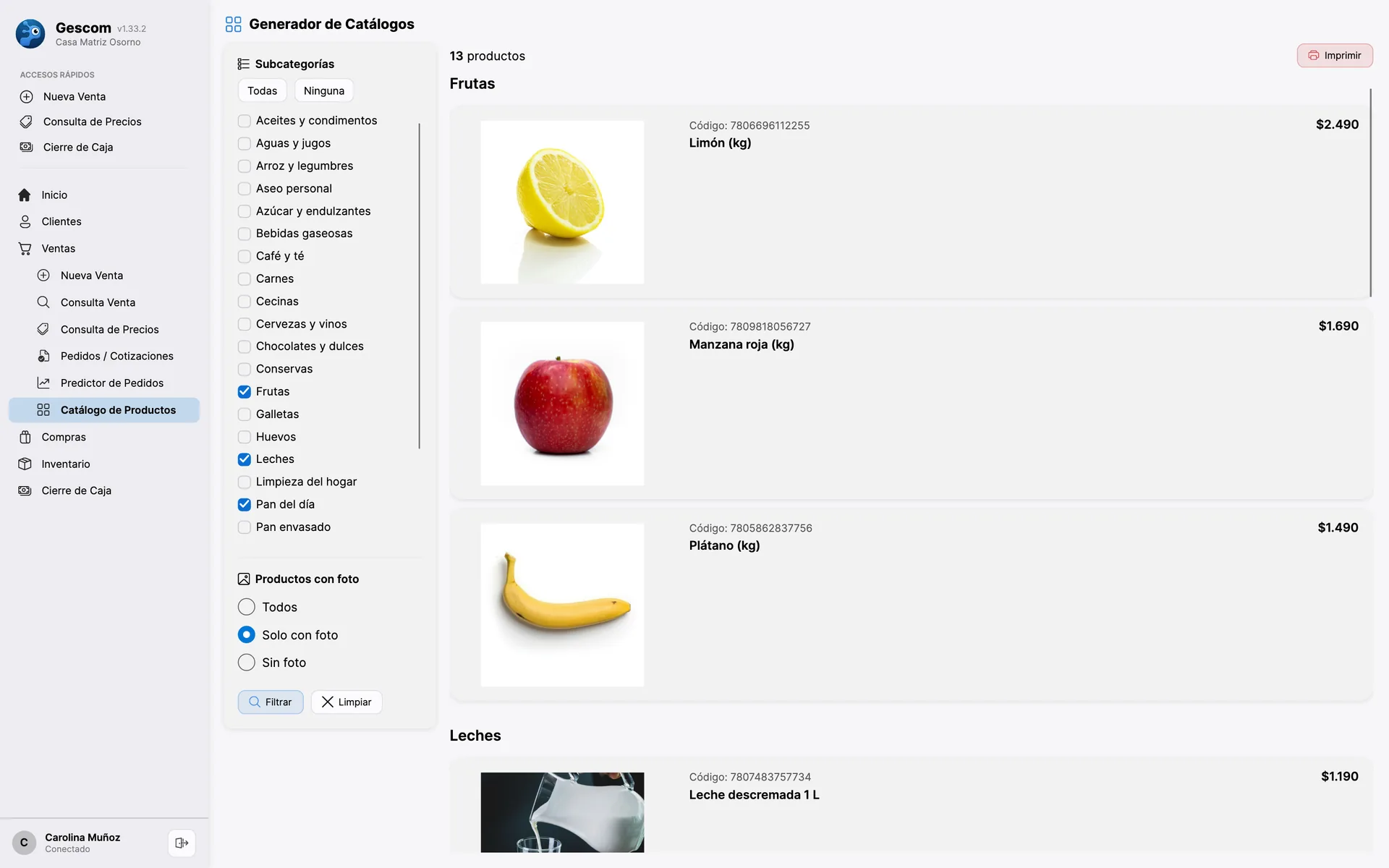 Catálogo de productos con fotos para enviar a los clientes