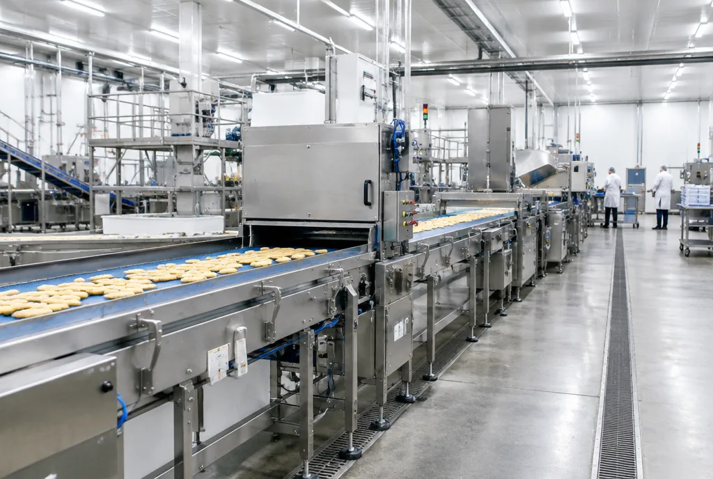 Línea de producción en una planta industrial